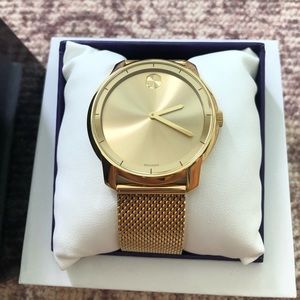 Movado Gold Watch with Mesh Band